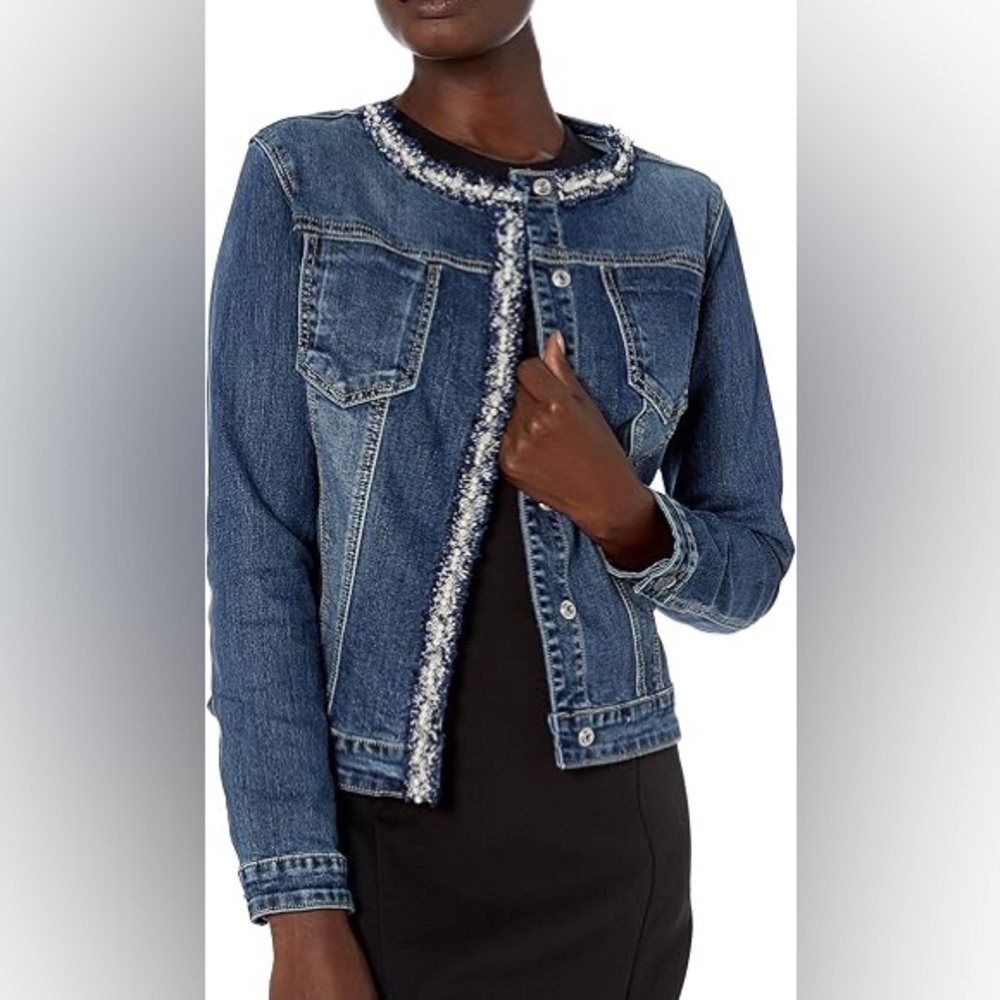 Blue Jean Jacket with Cropped Fit and Western Yoke